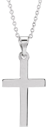 Sterling Silver Cross 18" Necklace