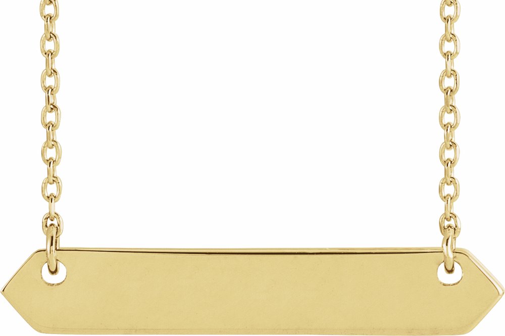 14K Yellow Gold Engravable Geometric 16-18" Necklace