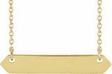 14K Yellow Gold Engravable Geometric 16-18" Necklace