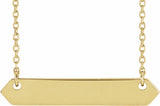 14K Yellow Gold Engravable Geometric 16-18" Necklace