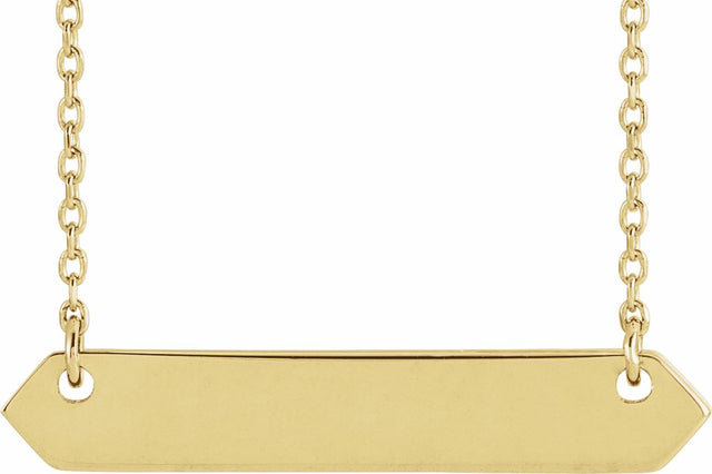 14K Yellow Gold Engravable Geometric 16-18" Necklace