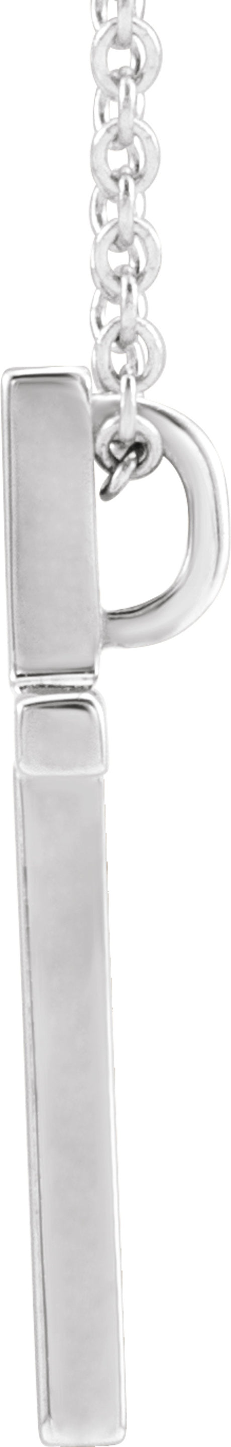 14K White Gold 12x7.6 mm Cross 18" Necklace
