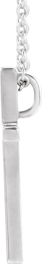 14K White Gold 12x7.6 mm Cross 18" Necklace