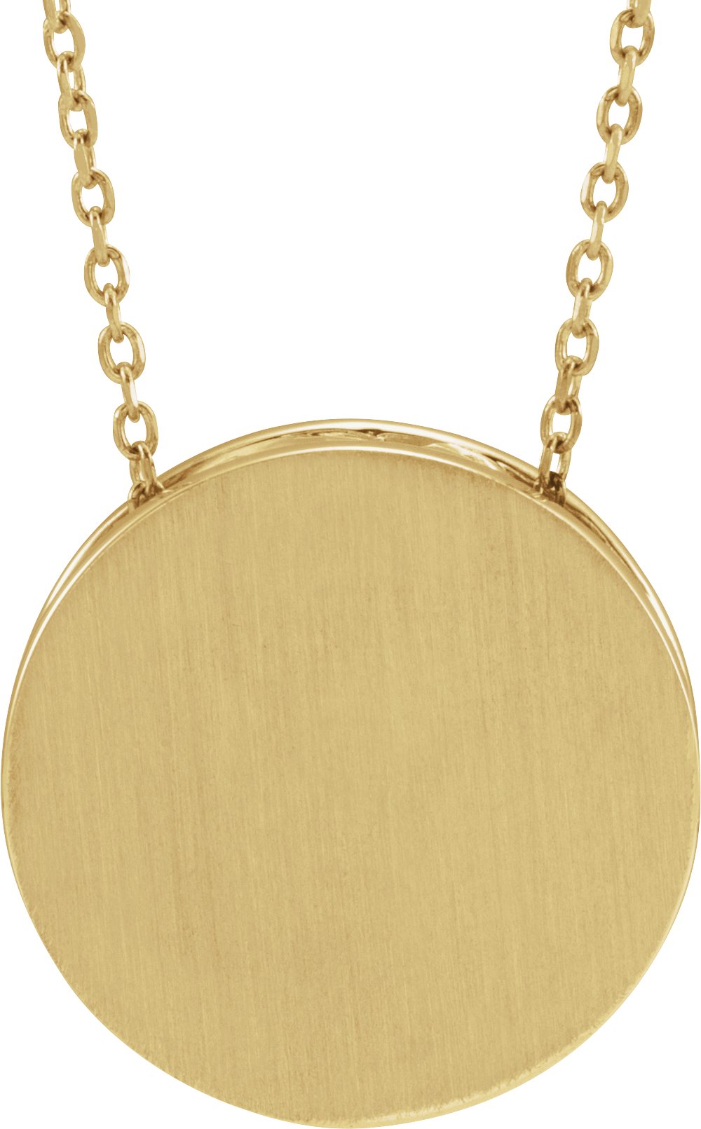 14K Yellow Gold Engravable Disc 16-18" Necklace