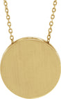 14K Yellow Gold Engravable Disc 16-18" Necklace