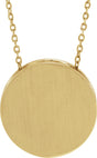 14K Yellow Engravable Disc 16-18" Necklace