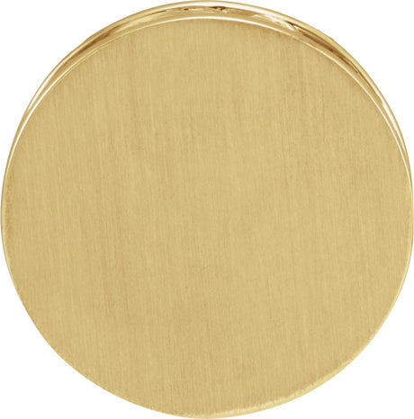 14K Yellow Gold Engravable Disc Pendant