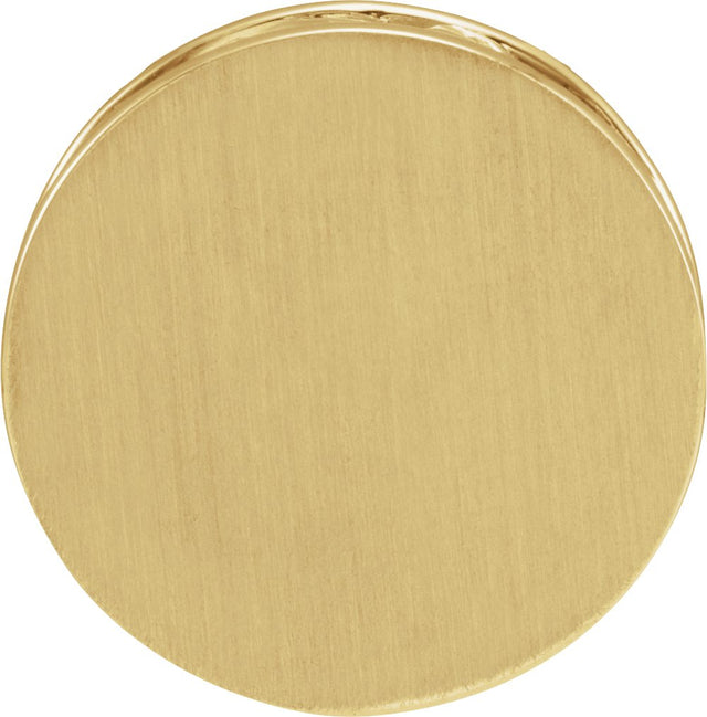 14K Yellow Gold Engravable Disc Pendant