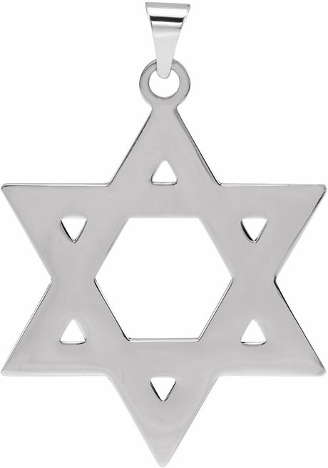 Sterling Silver 32x26 mm Star of David Pendant