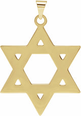 14K Yellow 32x26 mm Star of David Pendant