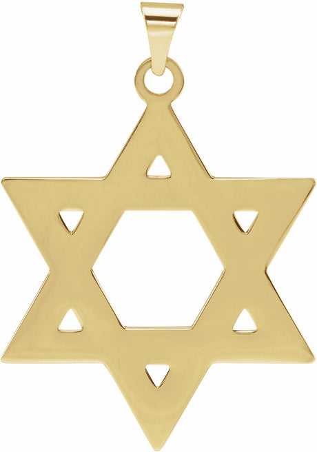 14K Yellow 32x26 mm Star of David Pendant