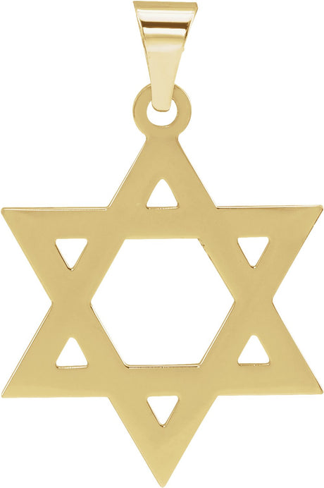 14K Yellow 25x19 mm Star of David Pendant