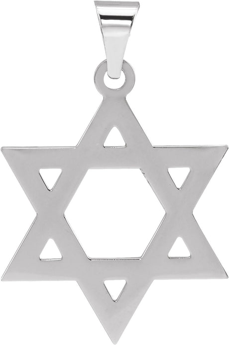 Sterling Silver 25x19 mm Star of David Pendant
