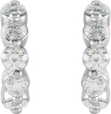 14K White 3/8 CTW Natural Diamond 9.25 mm Hoop Earrings