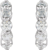 14K White Gold 3/8 CTW Natural Diamond 9.25 mm Hoop Earrings