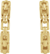 14K Yellow Chain Link 10.2 mm Hoop Earrings