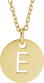 14K Yellow Gold Initial E 16-18" Necklace