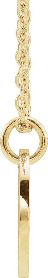 14K Yellow Gold Initial E 16-18" Necklace