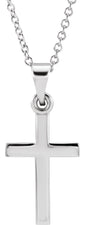 Sterling Silver Cross 18" Necklace  