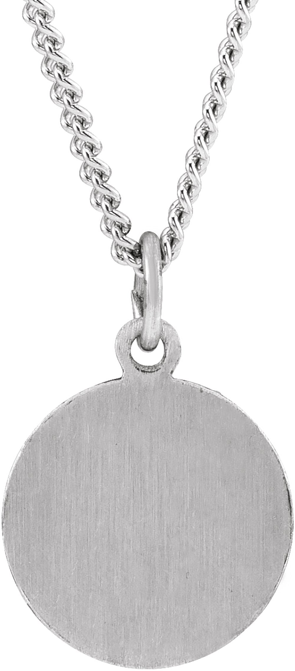 Sterling Silver 11.8 mm Guardian Angel Medal 18" Necklace