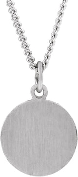 Sterling Silver 22 mm Guardian Angel Medal 18" Necklace