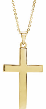 14K Yellow Cross 18" Necklace
