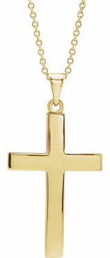 14K Yellow Gold Cross 18" Necklace  