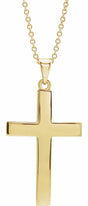 14K Yellow Gold Cross 18" Necklace  
