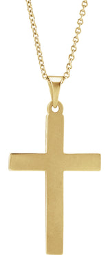 14K Yellow Cross 18" Necklace