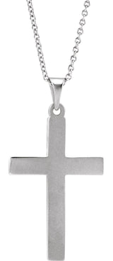 14K White Gold Cross 18" Necklace  