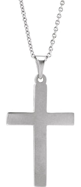 14K White Cross 18" Necklace