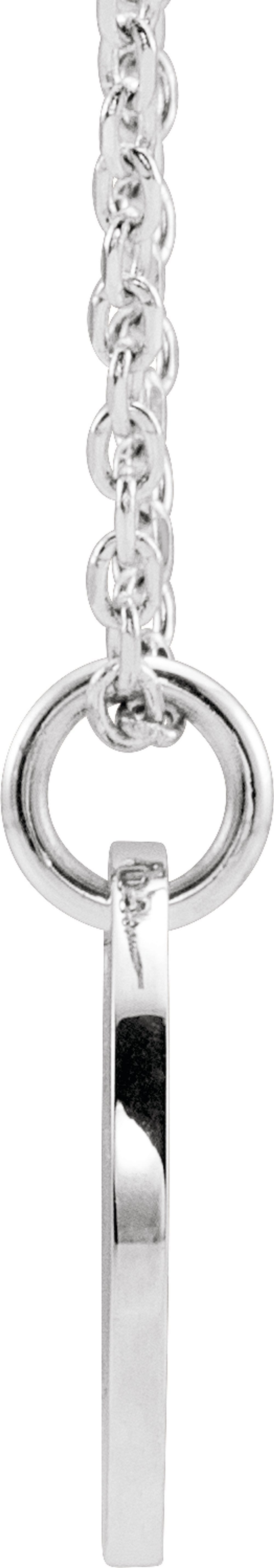 14K White Initial E 16-18" Necklace