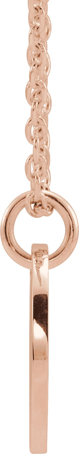 14K Rose Initial E 16-18" Necklace