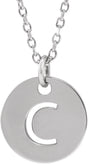 Sterling Silver Initial C 16-18" Necklace