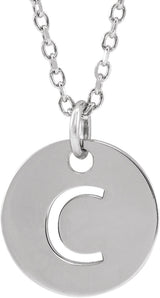 Sterling Silver Initial C 16-18" Necklace