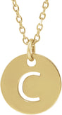14K Yellow Gold Initial C 16-18" Necklace