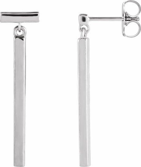 Sterling Silver Articulated Bar Earrings
