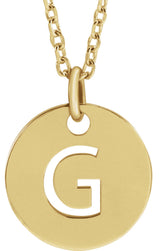 14K Yellow Gold Initial G 16-18" Necklace