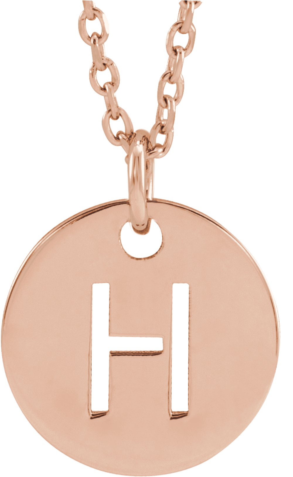 18K Rose Gold-Plated Sterling Silver Initial H 16-18" Necklace