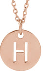 18K Rose Gold-Plated Sterling Silver Initial H 16-18" Necklace