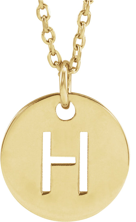 14K Yellow Gold Initial H 16-18" Necklace
