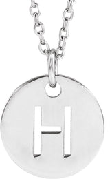 Sterling Silver Initial H 16-18" Necklace