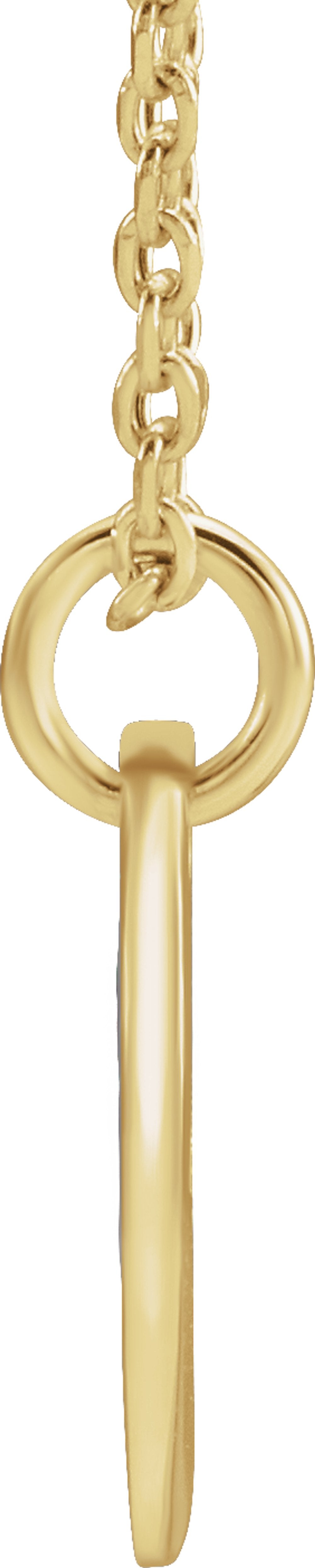 14K Yellow Gold Initial M 16-18" Necklace