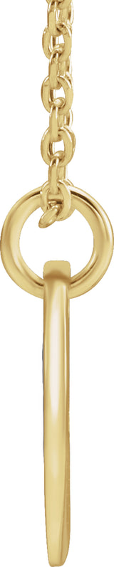 14K Yellow Gold Initial M 16-18" Necklace