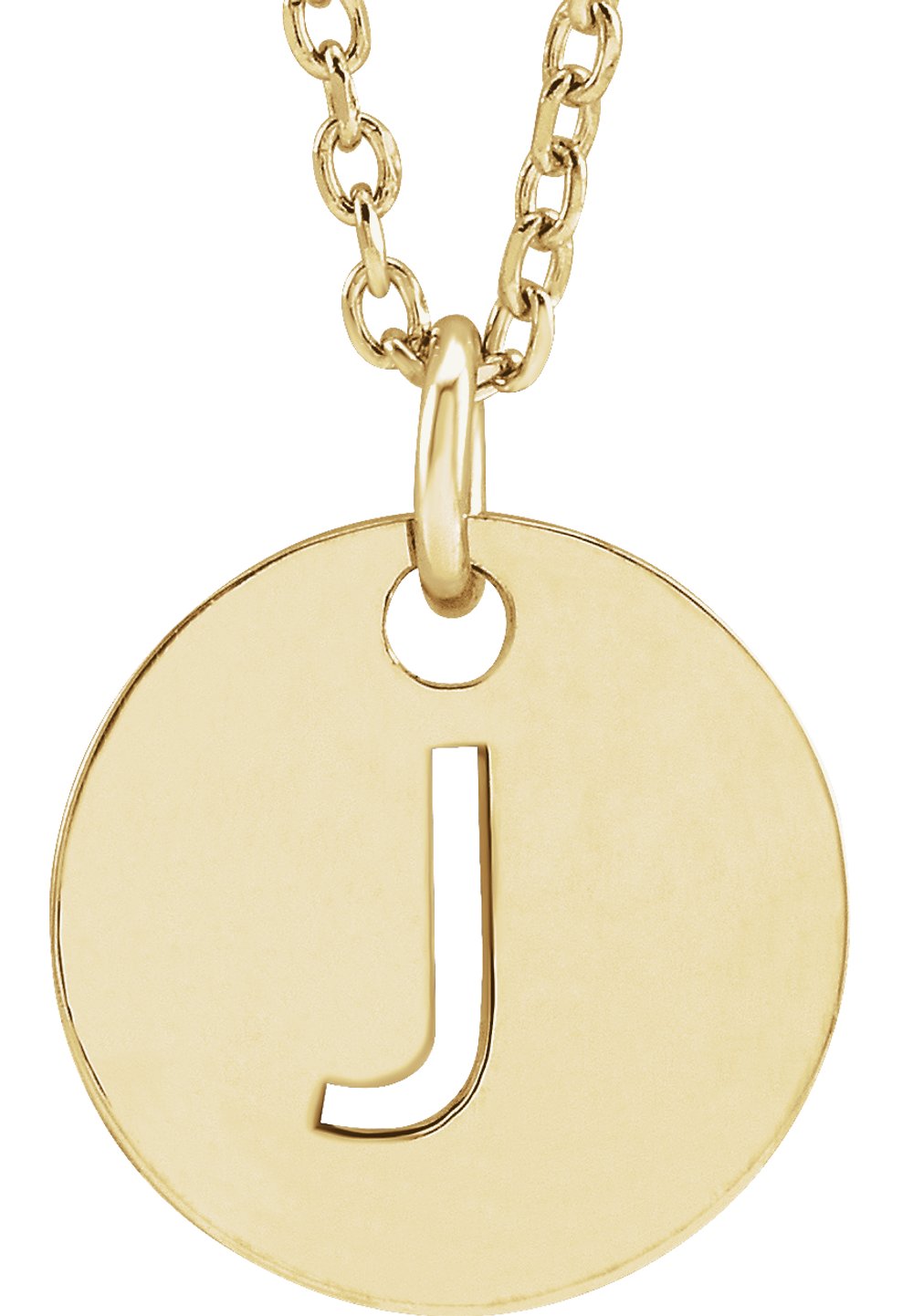 14K Yellow Gold Initial J 16-18" Necklace