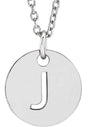 14K White Initial J 16-18" Necklace