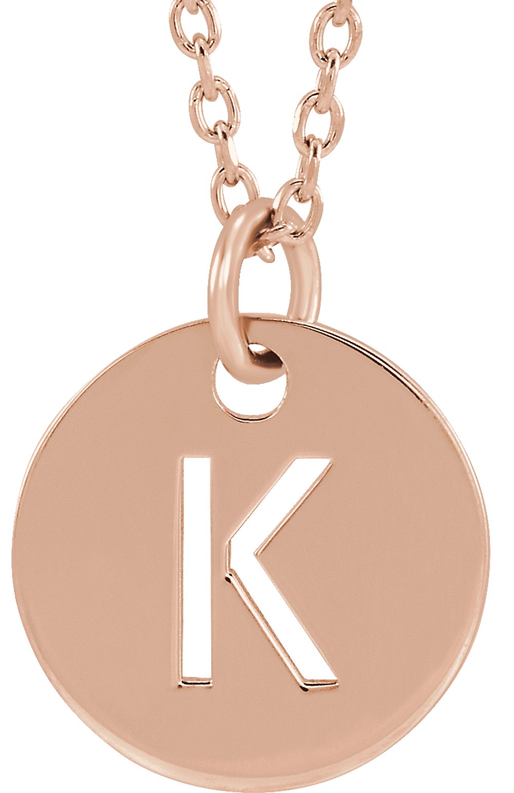 18K Rose Gold-Plated Sterling Silver Initial K 16-18" Necklace