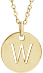 14K Yellow Initial W 16-18" Necklace