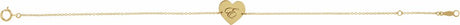 14K Yellow Gold Engravable Heart 7-8" Bracelet