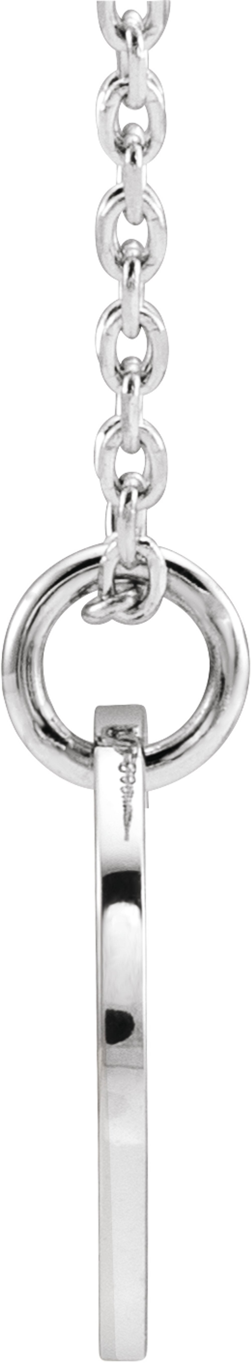 Sterling Silver Initial P 16-18" Necklace